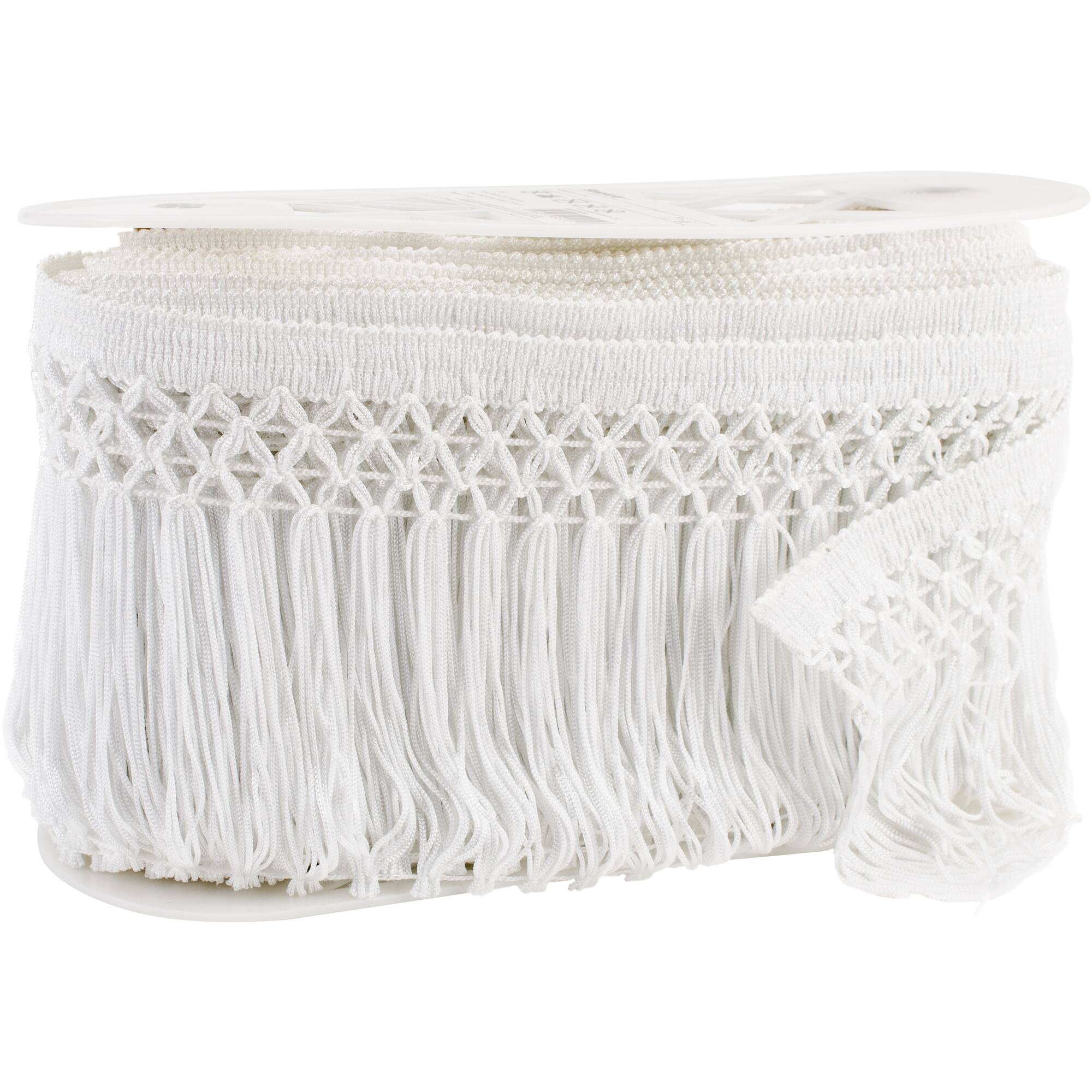 Simplicity® 6" x 10yd. White Chainette Trellis Fringe